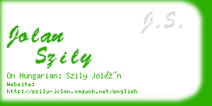 jolan szily business card